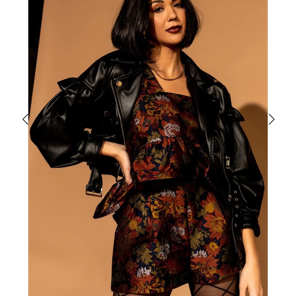 NWOT Dressed in LALA Under the Moon Vegan Leather Moro Jacket